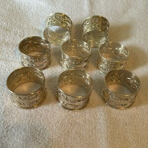 8 Gorham Sterling silver napkin rings. All in original box. Excellent condition.